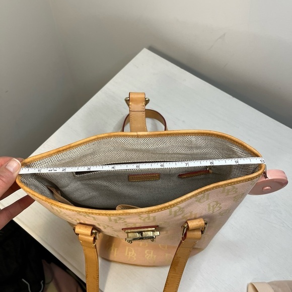 Dooney & Bourke Pink Classic Signature Monogram North South Bucket Bag - Picture 13 of 14
